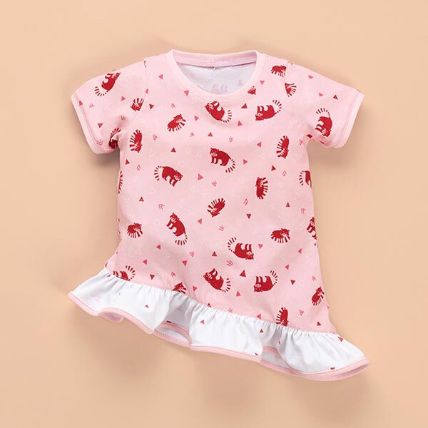 GOTS Baumwolljersey Katzenbär | Tula Kids – rosa | Reststück 100cm