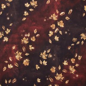 French Terry goldener Herbst | Glitzerpüppi – burgunder/gold, 