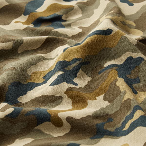 Baumwolljersey Camouflage | by Poppy – khaki, image number 2