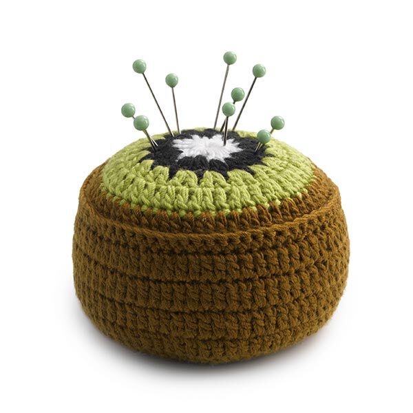 Nadelkissen/Fixiergewicht Kiwi [ Ø 6 cm ] | Prym Love – grün/braun