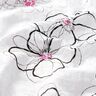 Krinkel-Voile Blumen und Leomuster – weiss/schwarz,  thumbnail number 2