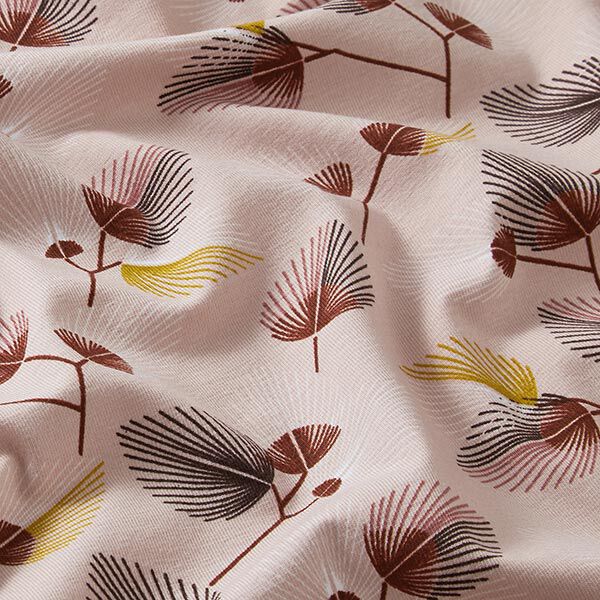 Baumwolljersey gefächerte Blätter – rosé | Reststück 100cm