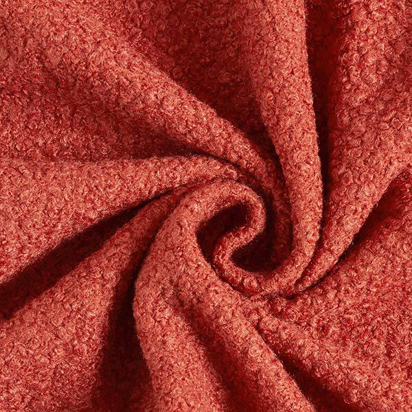 Gewalkter Strick-Bouclé – karminrot | Reststück 50cm