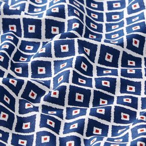Baumwollstoff Cretonne Rauten – blau, 
