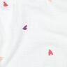 Musselin/ Doppel-Krinkel Gewebe bestickte Herzen | Poppy Fabrics – weiss/rosé,  thumbnail number 2