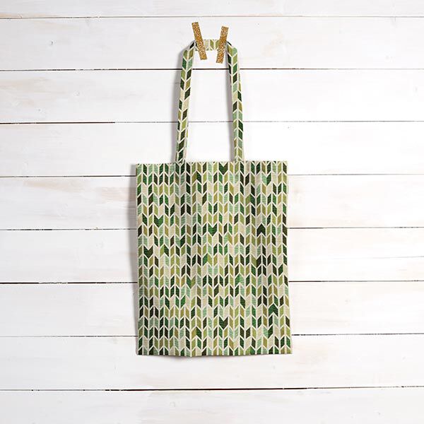Jacquard Gobelin Zickzack – grün | Reststück 50cm