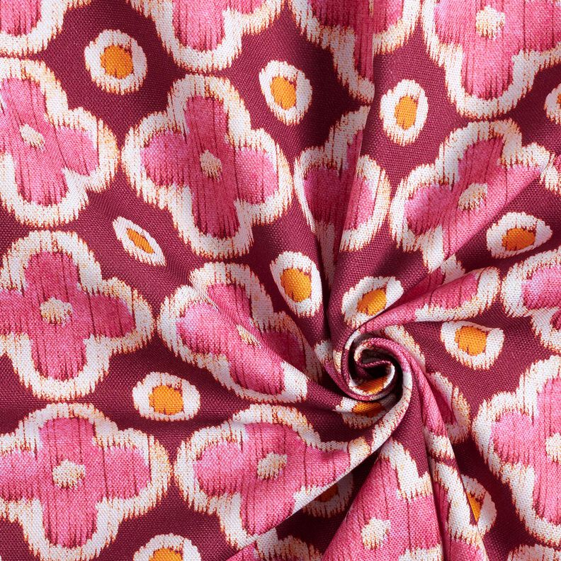 Dekostoff Canvas Stickerei-Look – bordeauxrot/pink, image number 3