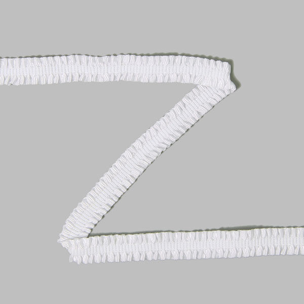Elastische Rüschenspitze [8 mm] - weiss,  image number 1