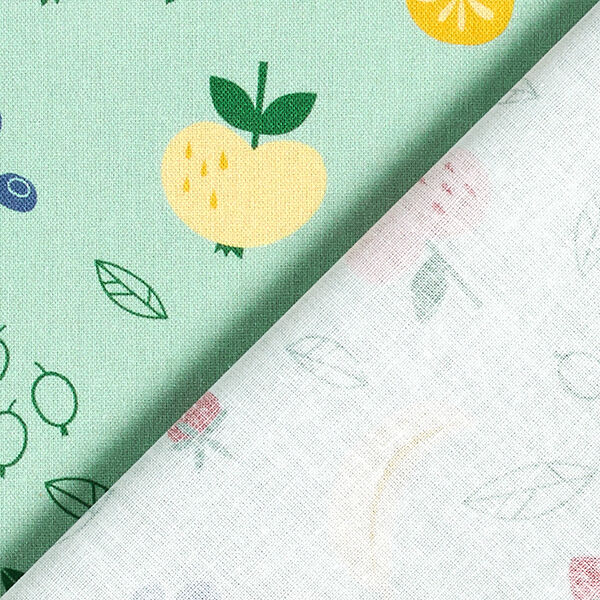 Baumwollpopeline Obstsalat | PETIT CITRON – pastellgrün | Reststück 190cm
