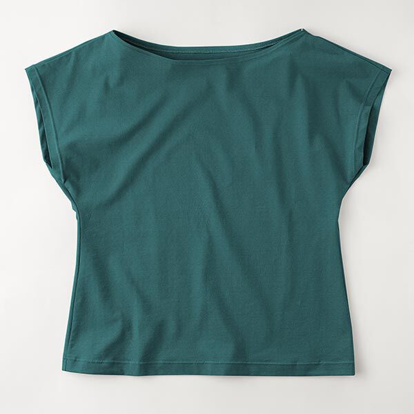 Baumwolljersey Medium Uni – tannengrün | Reststück 100cm