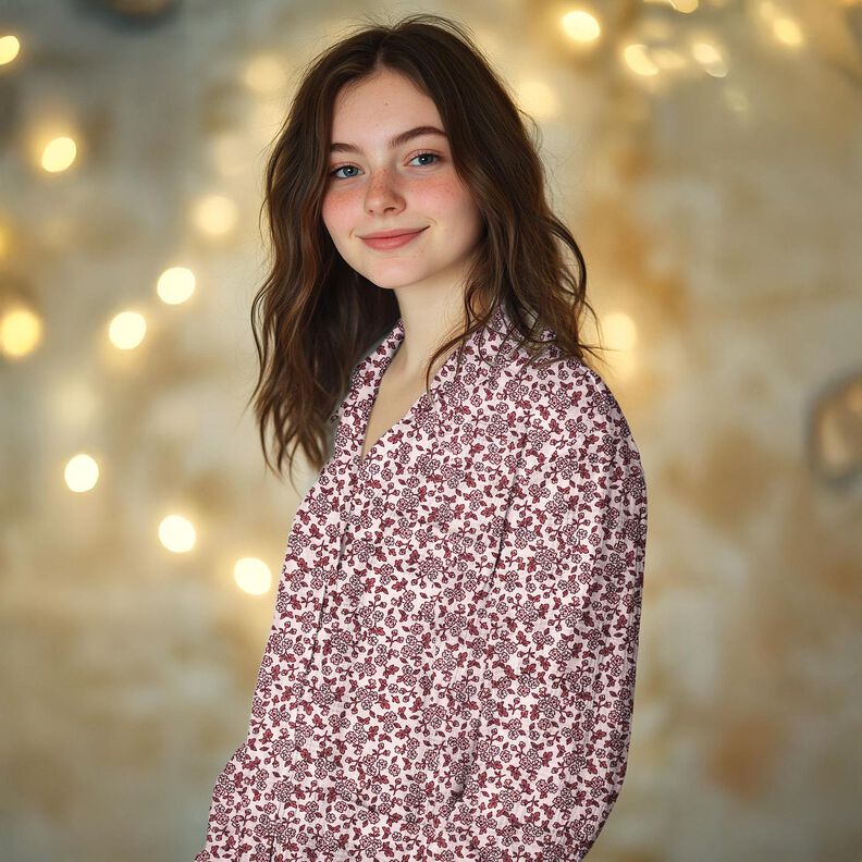 Baumwollflanell Blümchen | Poppy Fabrics – rosé/malve,  image number 5