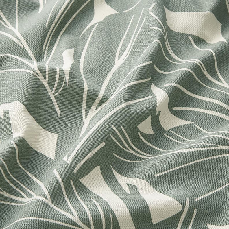 Dekostoff Panama elegante Blätter – schilf/natur,  image number 2