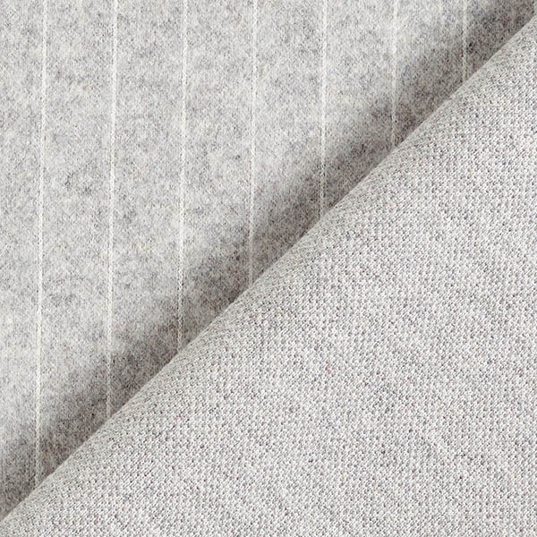 Strickjacquard aufgeraut Nadelstreifen – hellgrau, image number 5