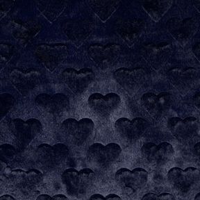 Kunstfell Herzen | Poppy Fabrics – schwarzblau, 