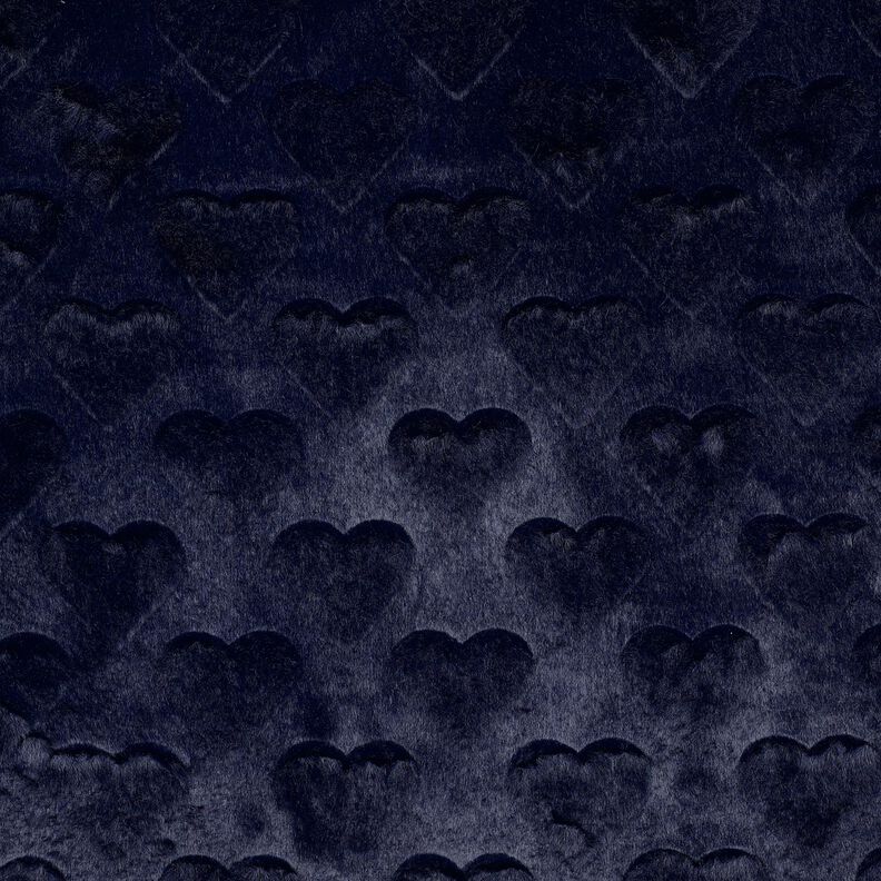 Kunstfell Herzen | Poppy Fabrics – schwarzblau,  image number 1