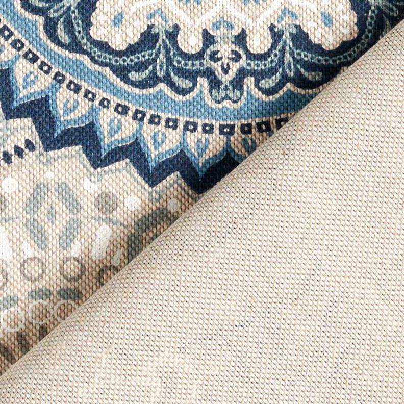 Dekostoff Halbpanama Mandala – blau,  image number 4