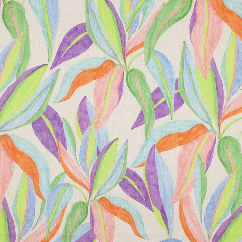 Baumwollsatin Blätter Digitaldruck | Poppy Fabrics – creme/hellgrün,  image number 1
