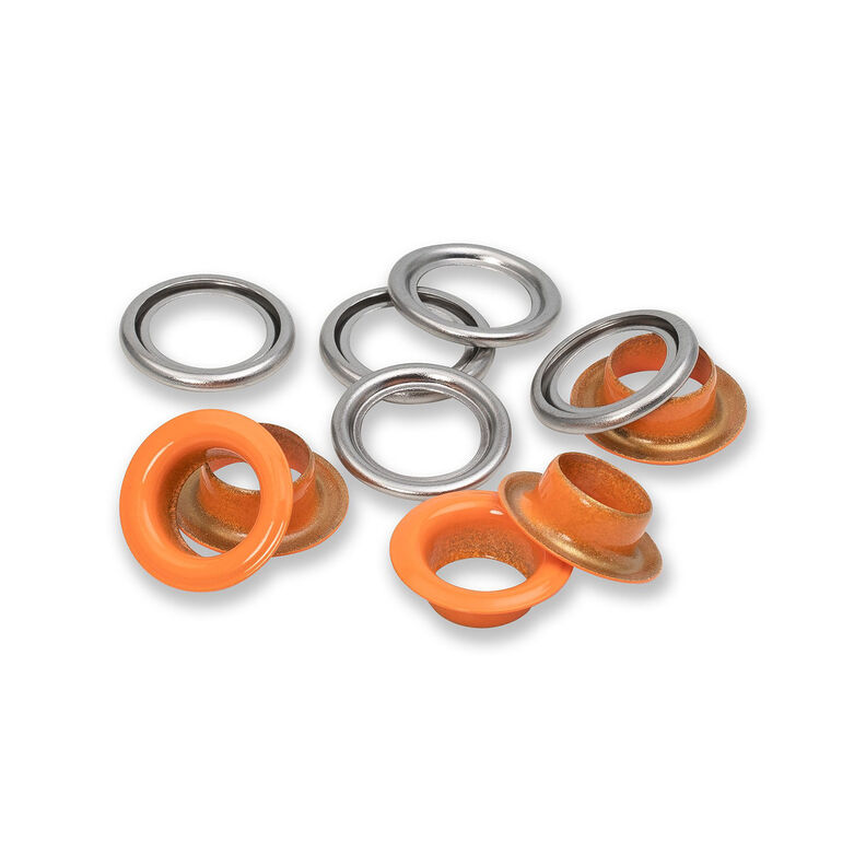 Ösen mit Scheiben [20 Stück | Ø 11 mm] | Prym – orange/silber metallic,  image number 2