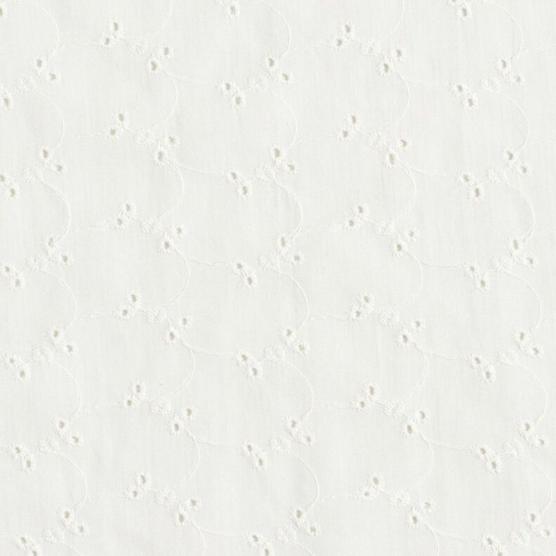 Lochstickerei zarte Blümchen – weiss,  image number 1