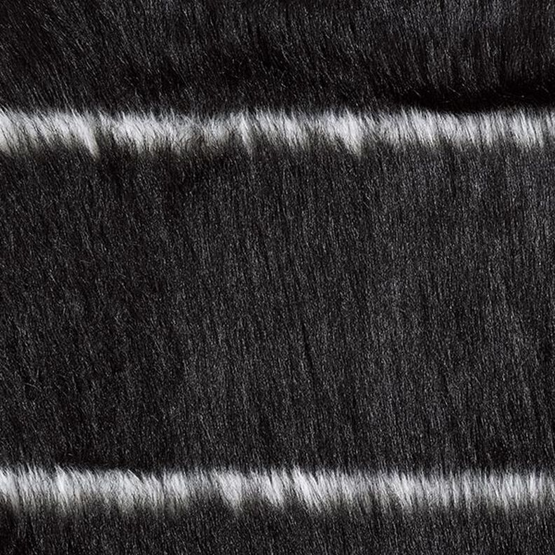Kunstfell Querstreifen – schwarz/wollweiss,  image number 1