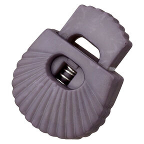 Kordelstopper Muschel [Durchlass: 8 mm] – grau, 