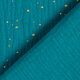 Baumwoll Musselin verstreute Goldtupfen – petrol/gold,  thumbnail number 4