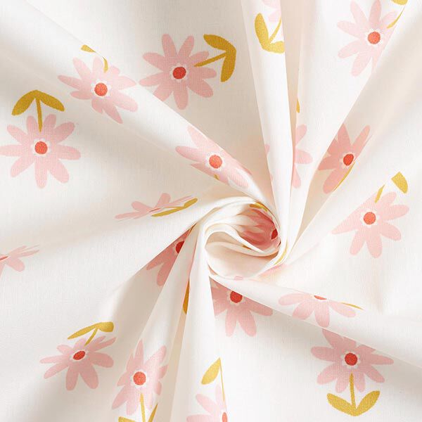 Beschichtete Baumwolle Blümchen – weiss, image number 3