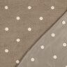 Teddyplüsch bestickte Blümchen | Poppy Fabrics – dunkeltaupe,  thumbnail number 4