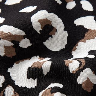 Viskose-Leinen-Mix Leopardenmuster – schwarz, 