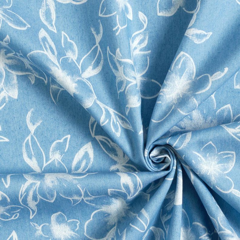 Chambray Sommerblüten – hellblau/wollweiss,  image number 3