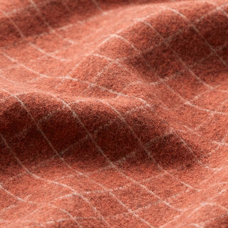 Strickjacquard Aufgraut Gitterkaro – terracotta, 