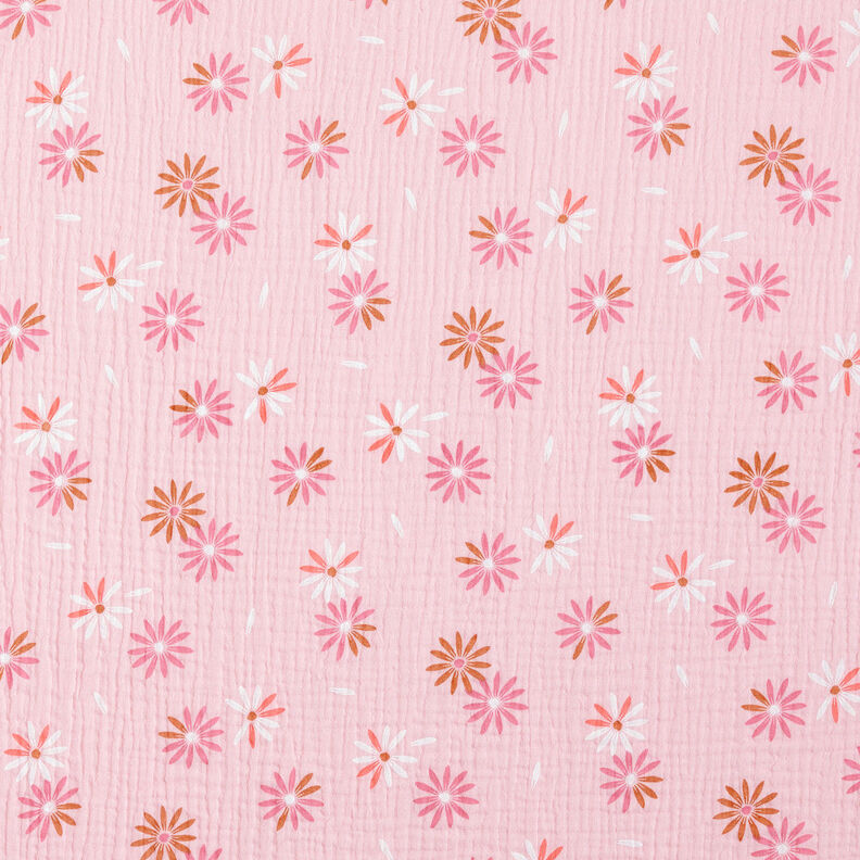Musselin/ Doppel-Krinkel Gewebe Blütenregen – rosé,  image number 1