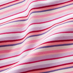 Baumwolljersey Ringelstreifen – flieder/pink, 