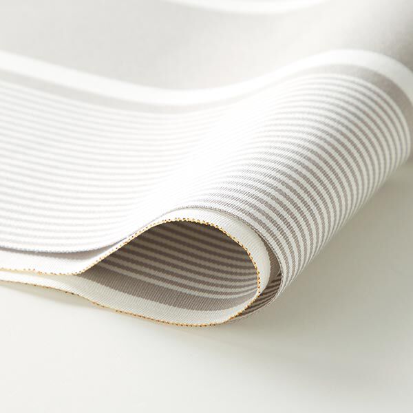 Outdoorstoff Canvas Streifenmix – hellgrau/weiss,  image number 6