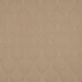 Steppstoff Musselin Wellen – dunkelbeige, 