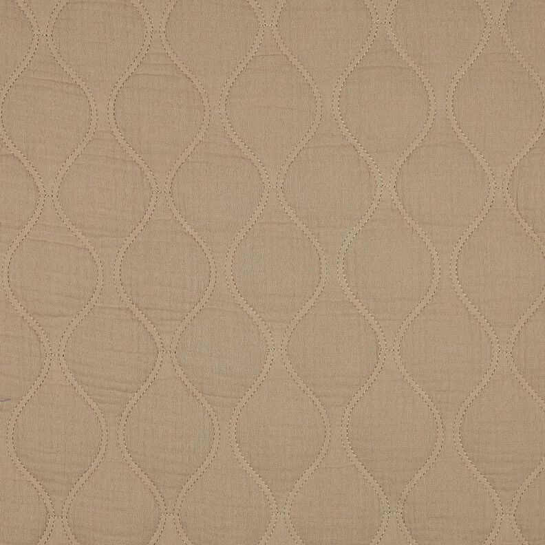 Steppstoff Musselin Wellen – dunkelbeige, image number 1