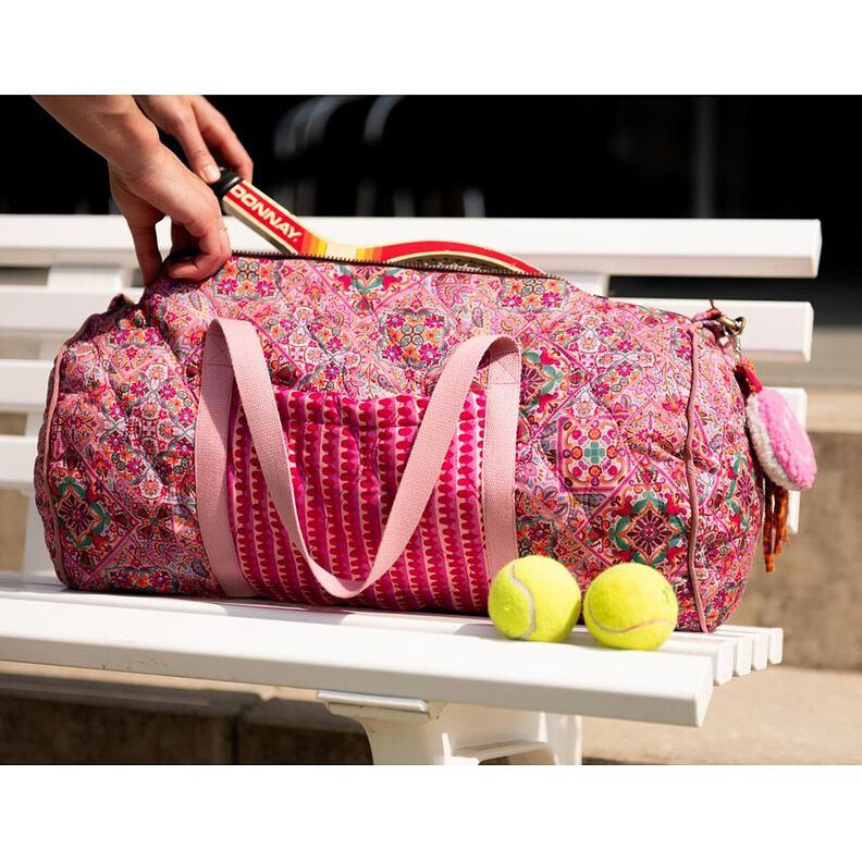 Steppstoff Doubleface Rauten | Poppy Fabrics – blaulila/maronenbraun,  image number 5