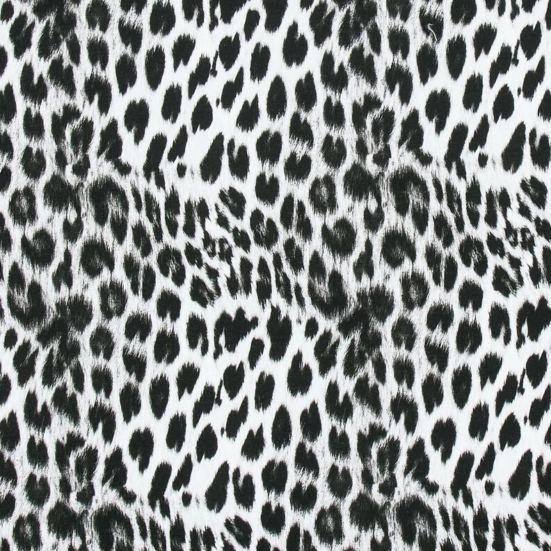 French Terry angeraut Schneeleopard Digitaldruck – schwarz/weiss,  image number 1