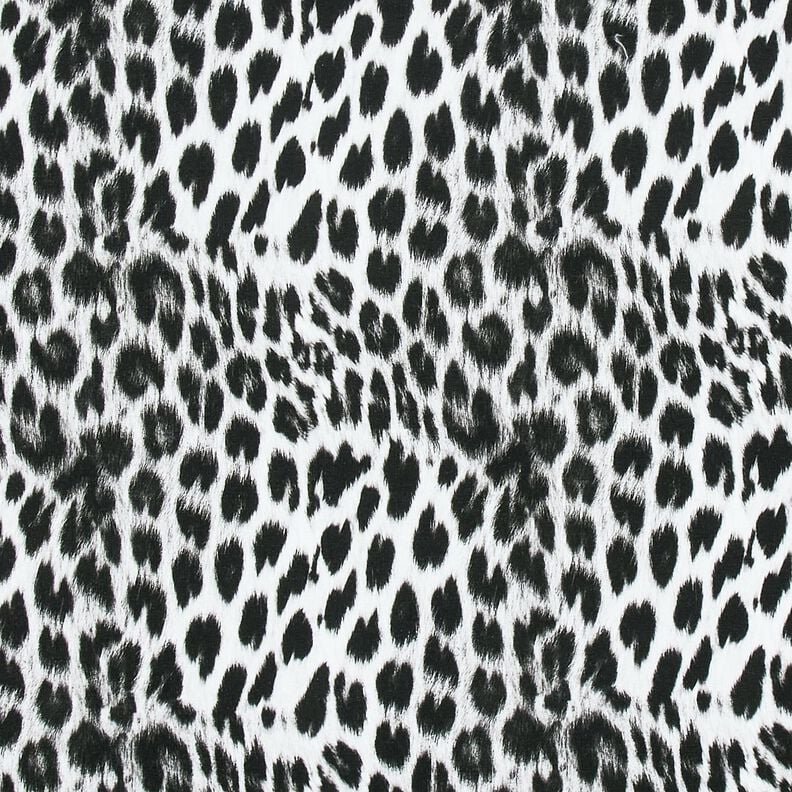 French Terry angeraut Schneeleopard Digitaldruck – schwarz/weiss, image number 1