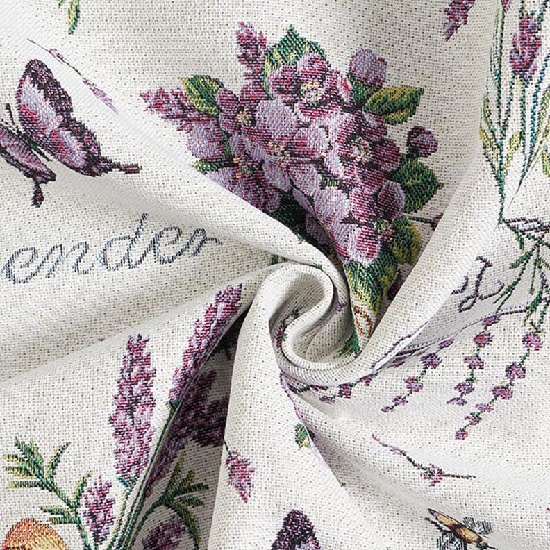 Dekostoff Gobelin Veilchen Lavendel – wollweiss/flieder,  image number 3