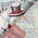 Dekostück Gobelin Schneemann in Schneekugel – karminrot,  thumbnail number 4
