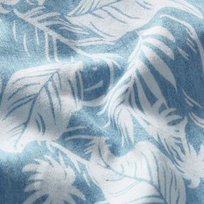 Baumwoll-Chambray Palmen – hellblau/elfenbein, 