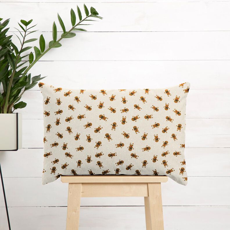 Dekostoff Canvas Lebkuchenmännchen – natur/karamell,  image number 6