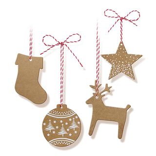 Geschenkanhänger-Set Weihnachten aus Kraftkarton [ 20 Stück ], 