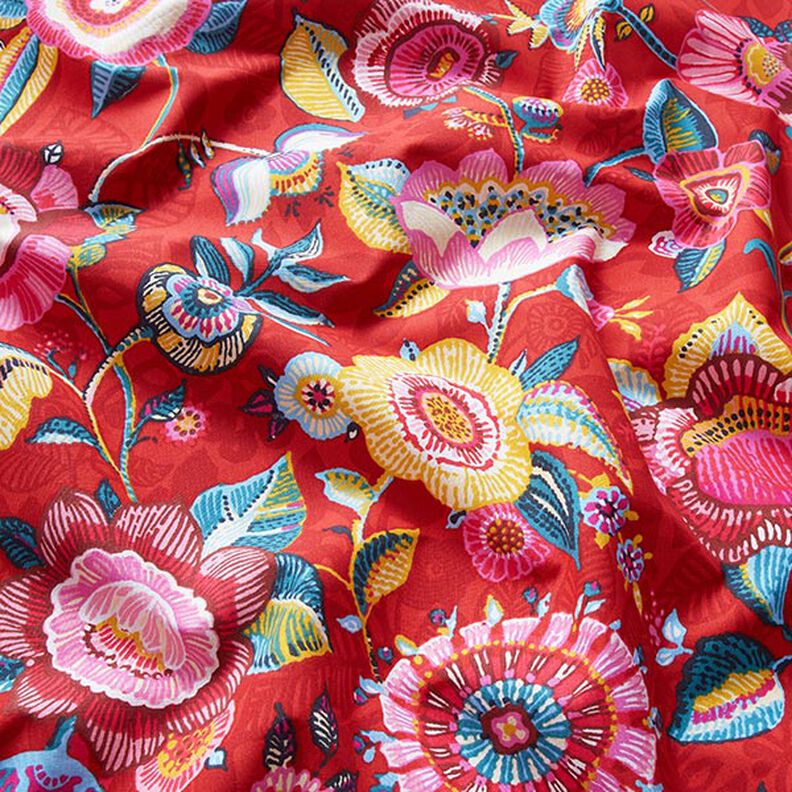 Baumwollstoff Cretonne getupfte Blumen – chili,  image number 2