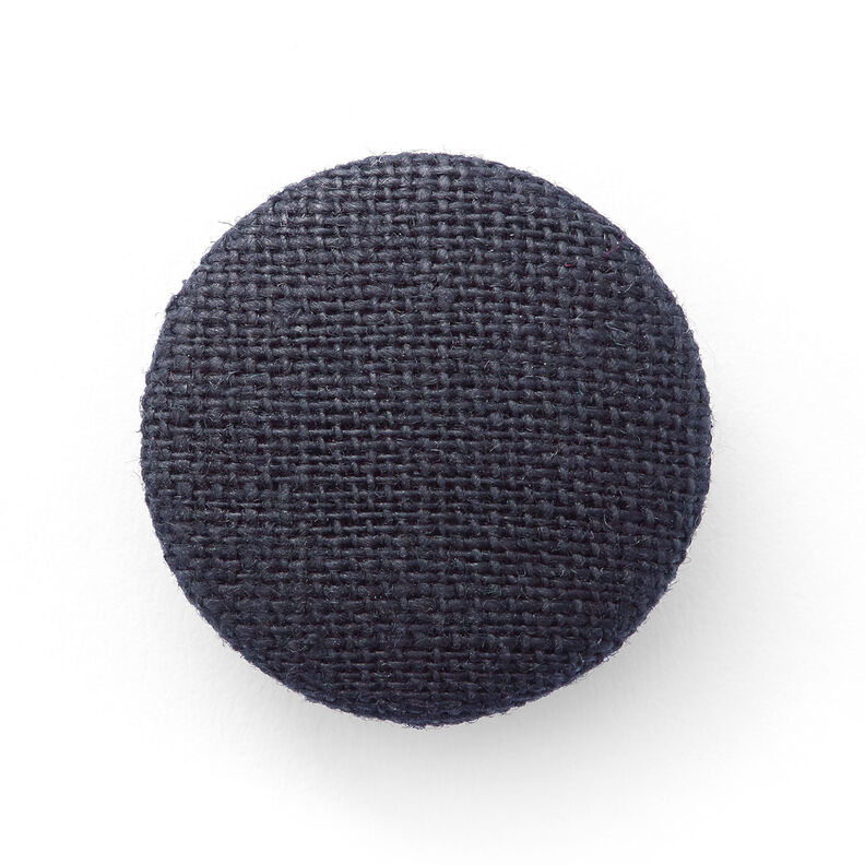 Bezogener Knopf, Leinen Medium – nachtblau,  image number 1
