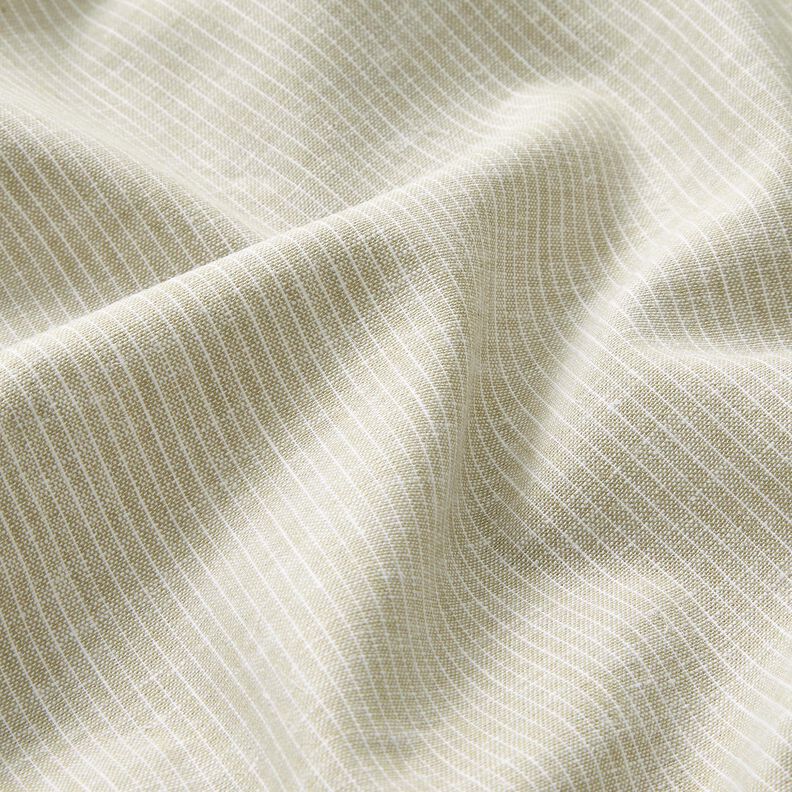 Leinen-Baumwoll-Mix schmale Streifen – dunkelbeige/weiss, image number 2
