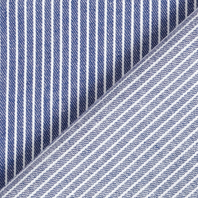 Blusenstoff Baumwoll-Mix Streifen – marineblau/weiss,  image number 4