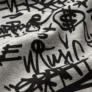 Alpenfleece Graffiti Melange – silbergrau, 