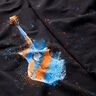 Baumwolljersey Panel Gitarre | Glitzerpüppi – schwarz/orange,  thumbnail number 2